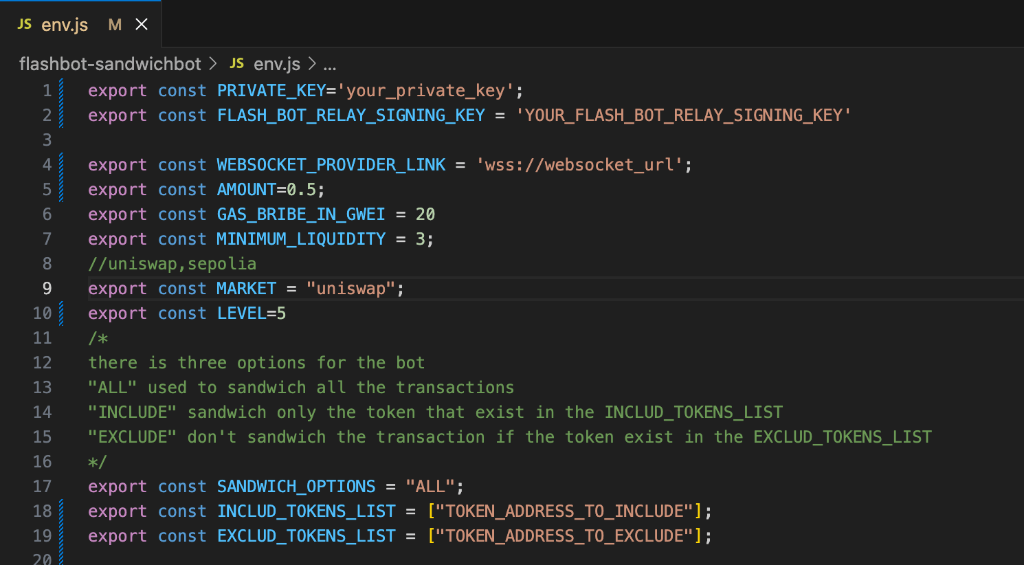 Config file for fastlybot MEV Sandwich FlashBot