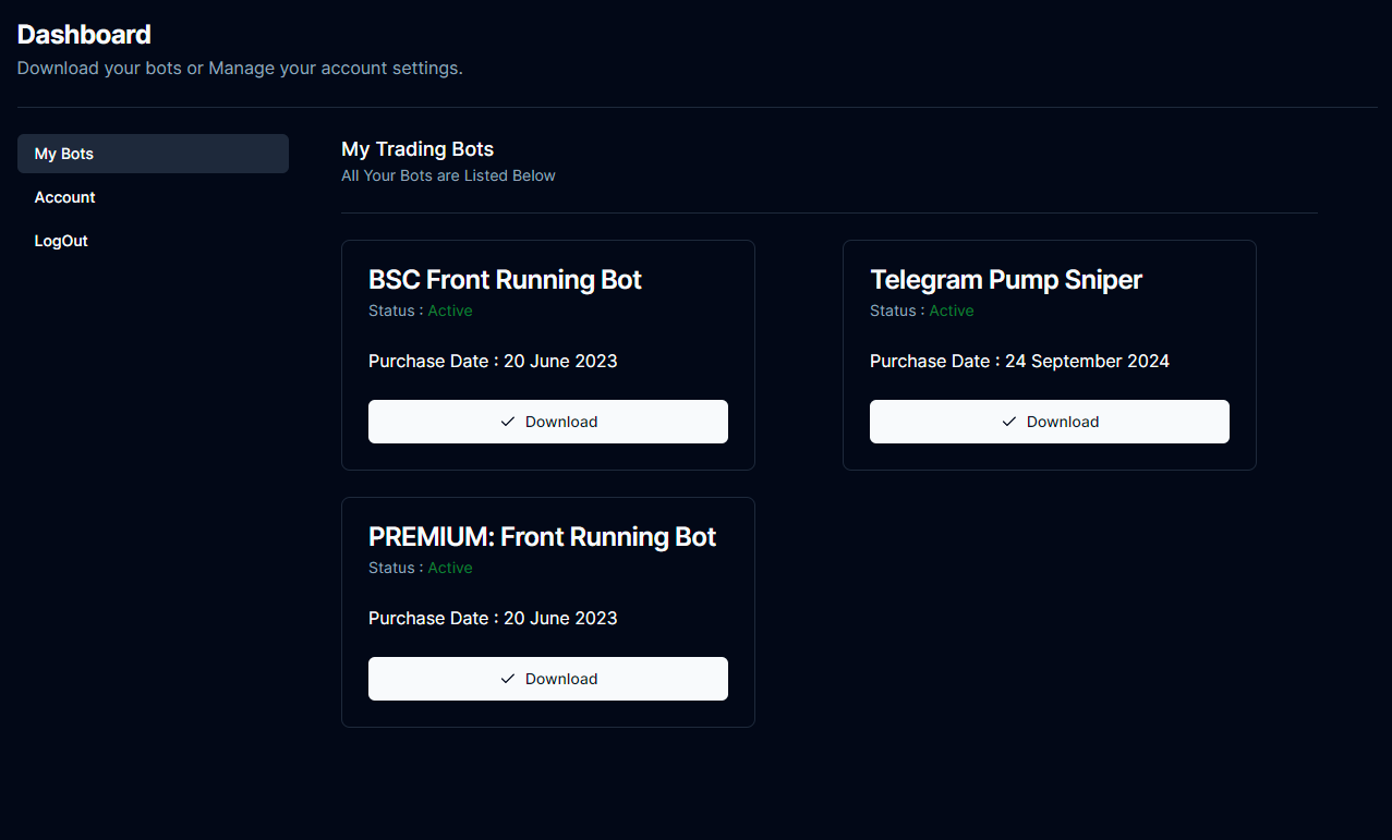 screenshot of the fastlybot dashboard