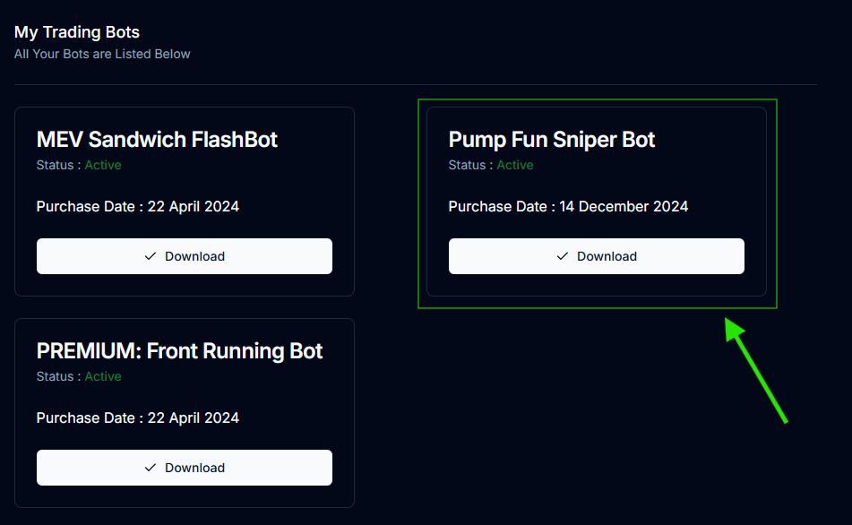 screenshot of the fastlybot dashboard